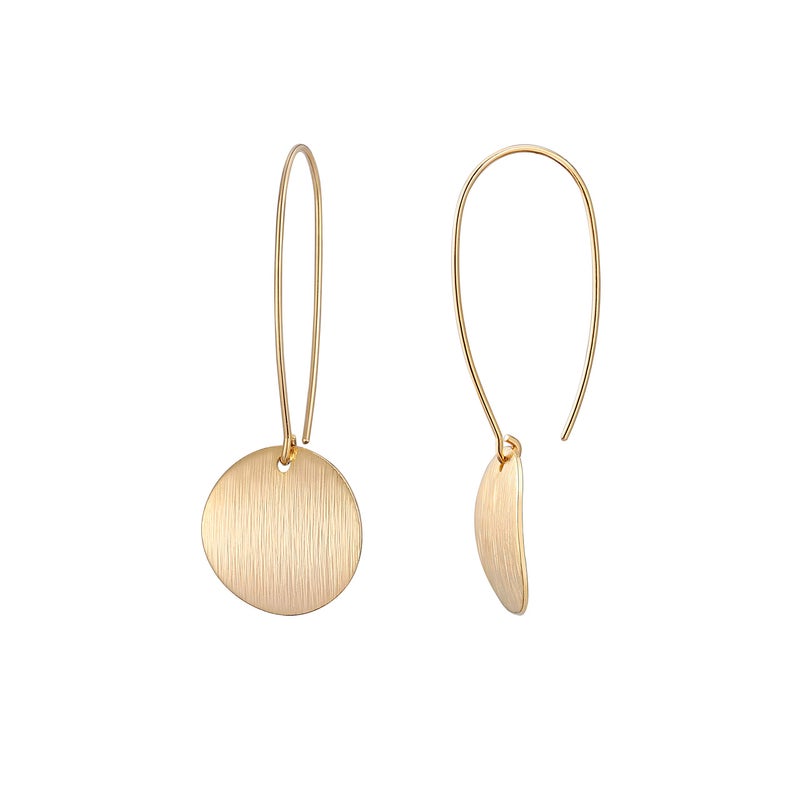 SOFYBJA Long 18k Gold Plated Round Dangle Earrings for Women Lightweight Circle Drop Earrings - Image 1